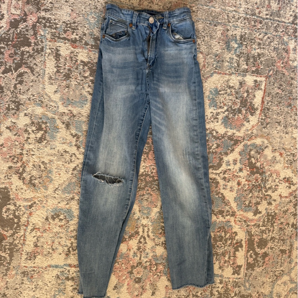 Women's Blue Distressed Jeans